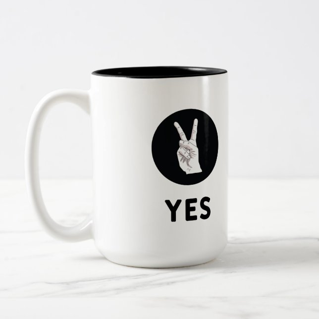 2 Couleurs Oui Tasse à café à deux tons (Gauche)