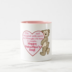 2 Couleurs Ours de heureuse Sainte-Valentin avec la tasse de