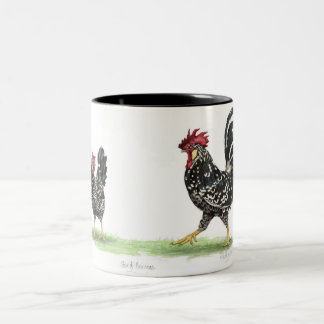 2 Couleurs Paires de tasse de poulets d'Ancona