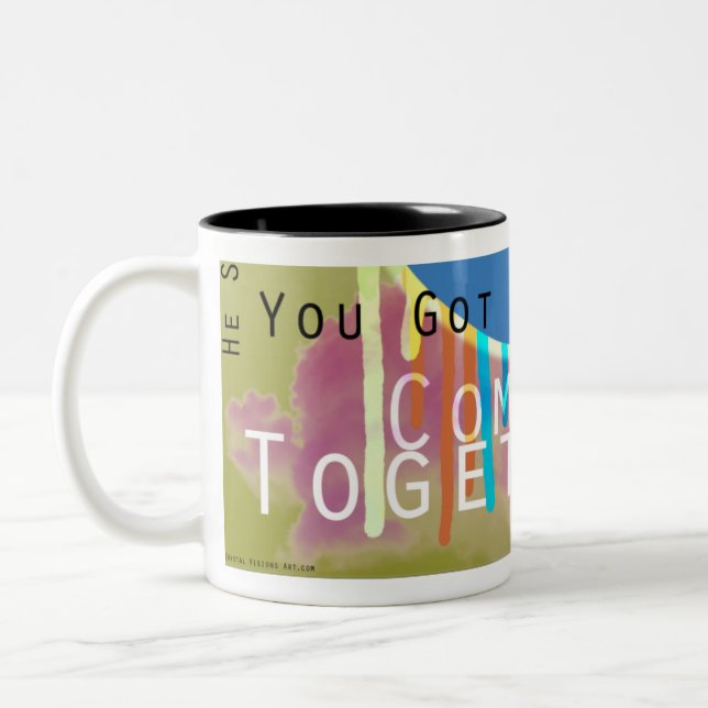 2 Couleurs Paix "ensemble venue" tasse (Gauche)