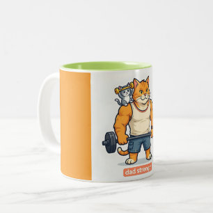 2 Couleurs Papa Force - Tasse Drôle de Papa Chat de Gym   Fêt