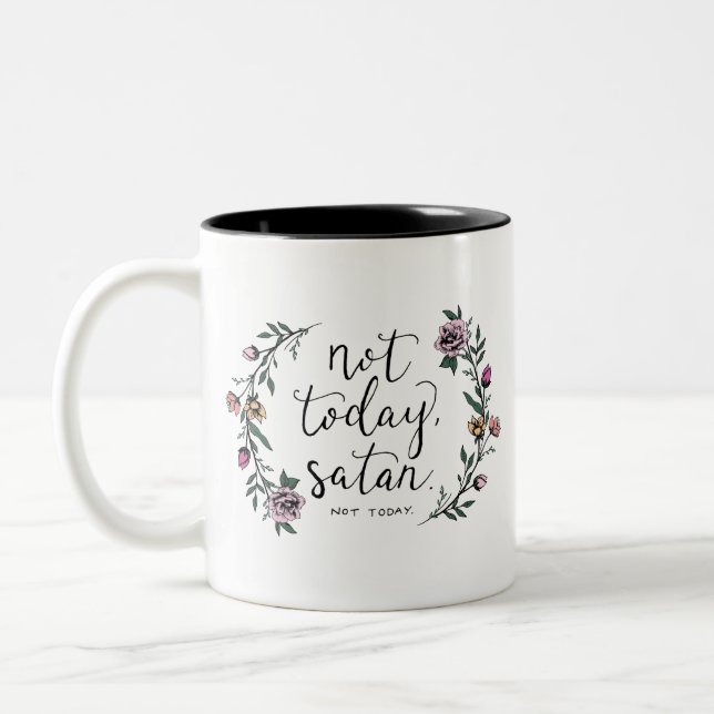 2 Couleurs Pas aujourd'hui, tasse de café de Satan, tasse (Gauche)