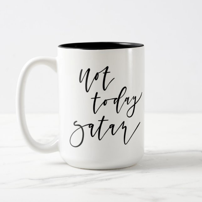 2 Couleurs Pas aujourd'hui tasse de Satan (Gauche)