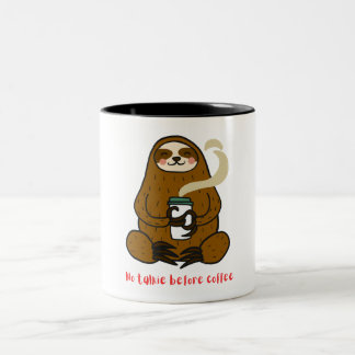 2 Couleurs Pas de talkie avant la tasse de café