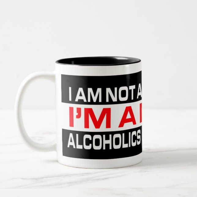 2 Couleurs Pas un cadeau alcoolique de tasse (Gauche)
