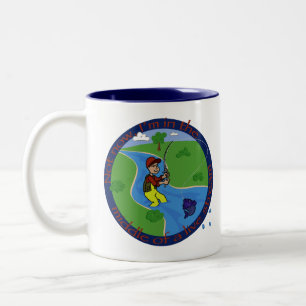 2 Couleurs Pêche en direct dans une tasse à café à deux tons