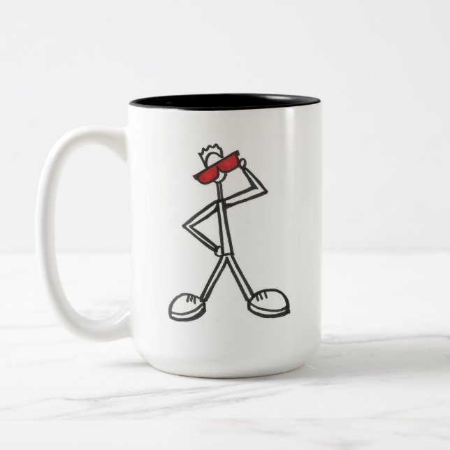 2 Couleurs peh_onMug - tasse + carré rouge (Gauche)