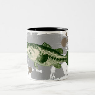 2 Couleurs Peinture de poisson vert foncé flot tasse de café