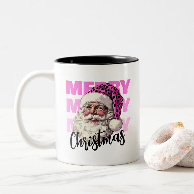 2 Couleurs Père Noël rose de Noël avec tasse de café Casquett (Avec donut)