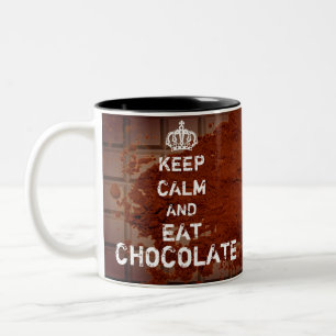 2 Couleurs Personnalisé maintenez calme et mangez la tasse de