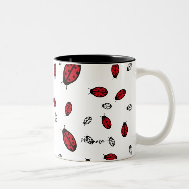 2 Couleurs Petite tasse de blanc de coccinelles (Droit)