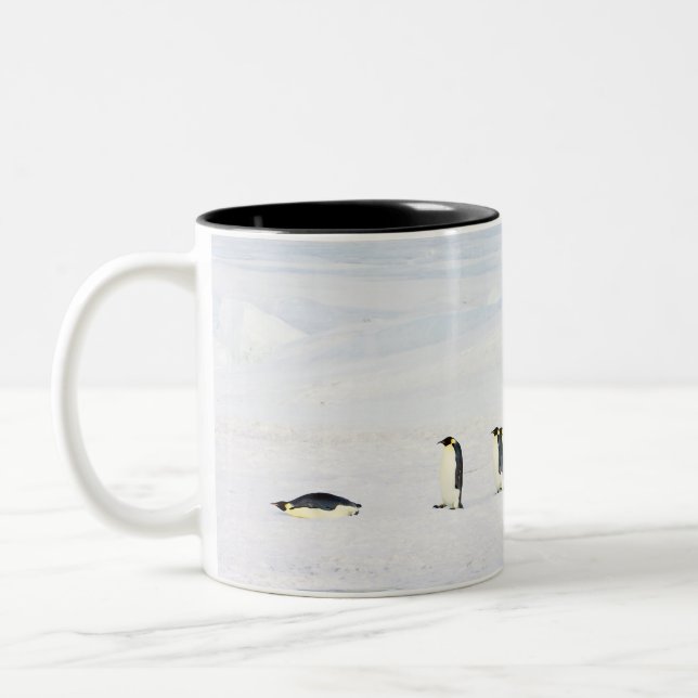 2 Couleurs Pingouins d'empereur sur la glace - tasse (Gauche)