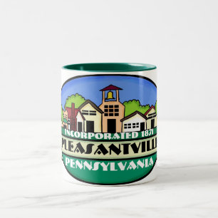2 Couleurs Pleasantville Pennsylvania petite ville tasse à ca