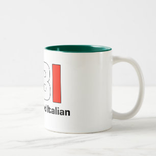 2 Couleurs Pleine Blooded grande tasse italienne de papa de