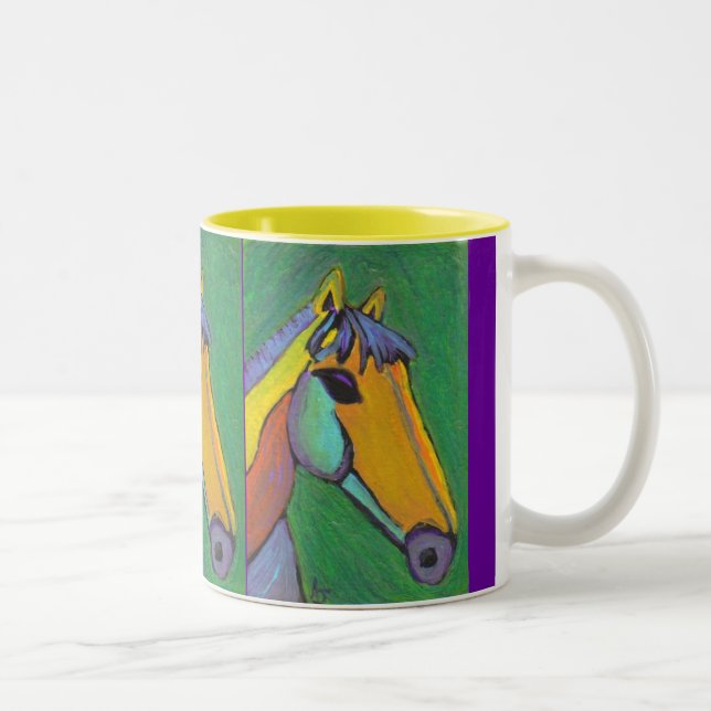2 Couleurs Poney peint - tasse de concepteur (Droit)