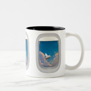 2 Couleurs porc de vol par la tasse de fenêtres d'avion