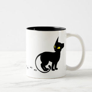 2 Couleurs Portez malheur à la tasse de chat