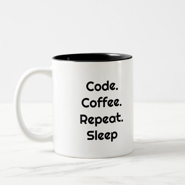 2 Couleurs Pour les ingénieurs – Code. Café. Sommeil Tasse à  (Gauche)