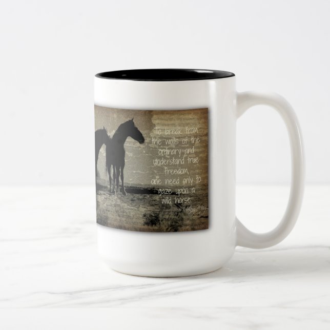 2 Couleurs Pour regarder fixement sur une tasse de cheval (Droit)