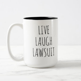 2 Couleurs  Poursuite judiciaire, rire, tasse d'avocat, avoca