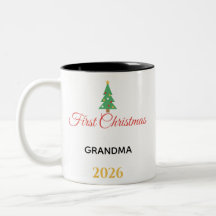 Premier Noël en tant que grand-mère 2026 Tasse bic