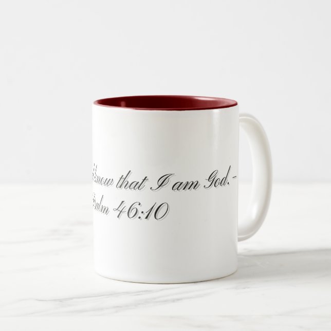 2 Couleurs Psaume 46:10, Tasse (Devant droit)