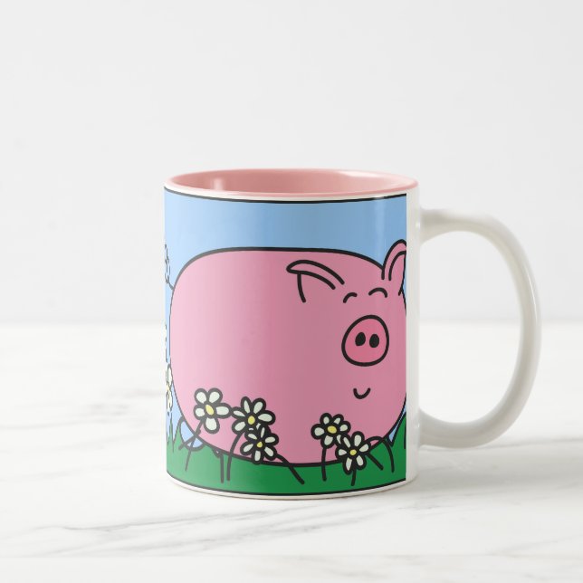 2 Couleurs Pyggie dans la tasse droitière de marguerites (Droit)
