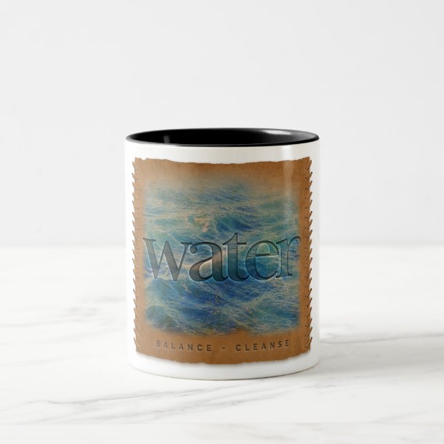 2 Couleurs Quatre Éléments - Eau - Tasse à Café (Centre)