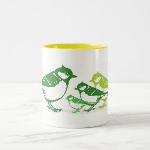 2 Couleurs Quatre la tasse d'oiseaux