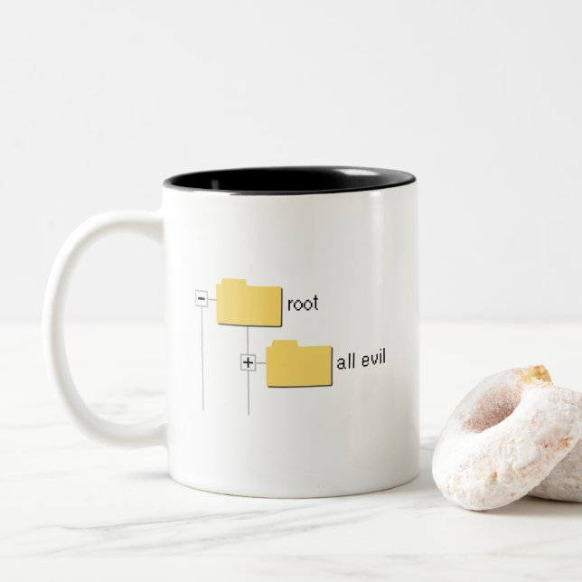 2 Couleurs "Racine de toute la" tasse mauvaise (2-sided) (Avec donut)