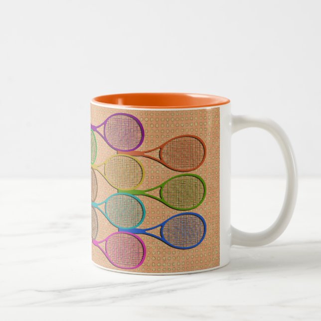 2 Couleurs RAQUETTES de TENNIS DANS la tasse de COULEUR (Droit)