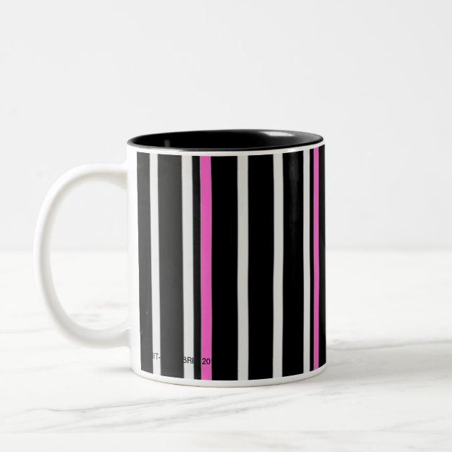 2 Couleurs Rayure - noir/rose - tasse (Gauche)