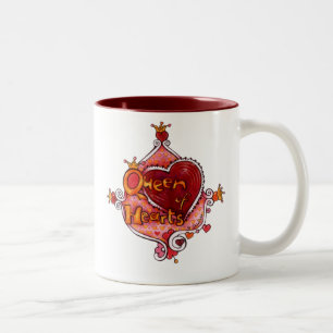 2 Couleurs Reine de tasse de coeurs