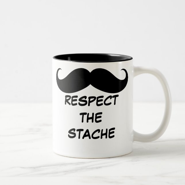 2 Couleurs Respect drôle la tasse de moustache de Stache (Droit)