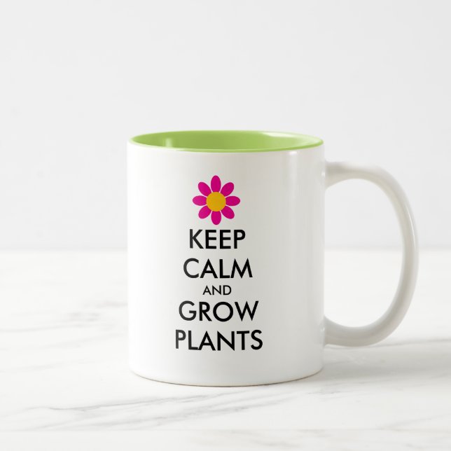 2 Couleurs Restez calme et faire pousser plante café tasse ca (Droit)