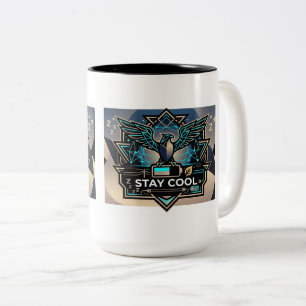 2 Couleurs "Restez Cool – Tasse à design géométrique d'oiseau