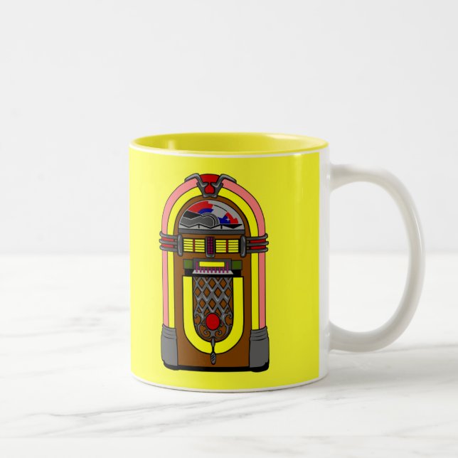 2 Couleurs Rétro tasse de café Ordonnée-o de juke-box (Droit)