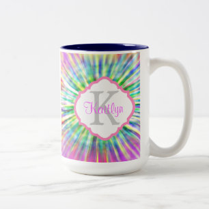 2 Couleurs Rétro tasse de monogramme teinte par cravate