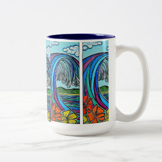 2 Couleurs Rétro tasse de vague