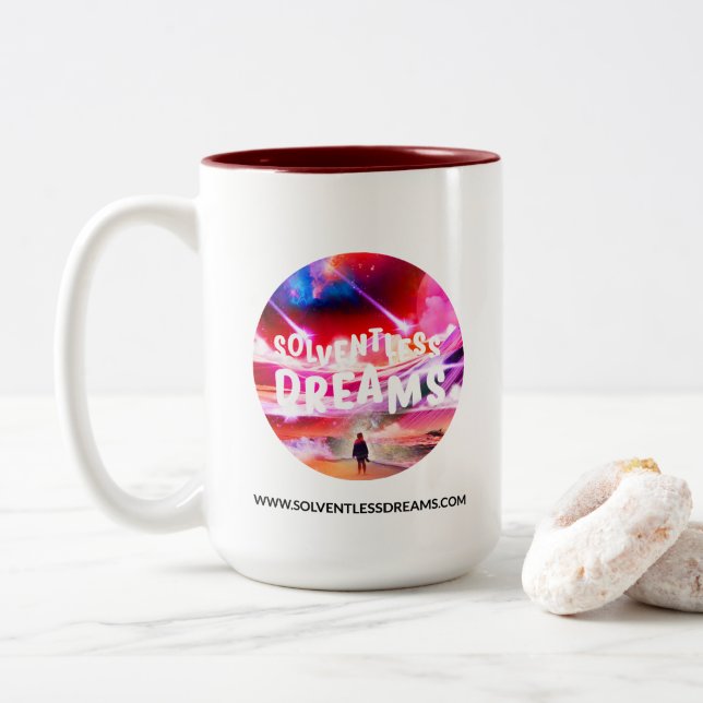 2 Couleurs Rêves sans solvants - tasse de thé (Avec donut)