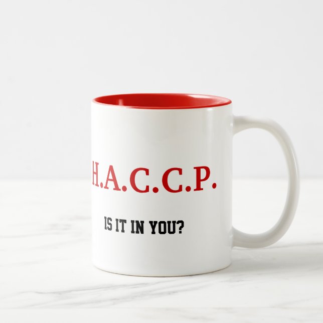 2 COULEURS ROUGE DE TASSE DE HACCP (Droit)
