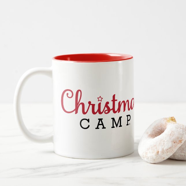 2 Couleurs Rouge et blanc de tasse de camp de Noël (Avec donut)