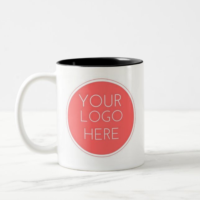 2 Couleurs rouge et blanc votre logo ici tasse (Gauche)
