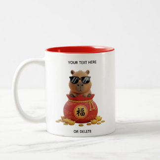 2 Couleurs Sac Capybara Tasse Rouge Bicolore Fortune Lunaire