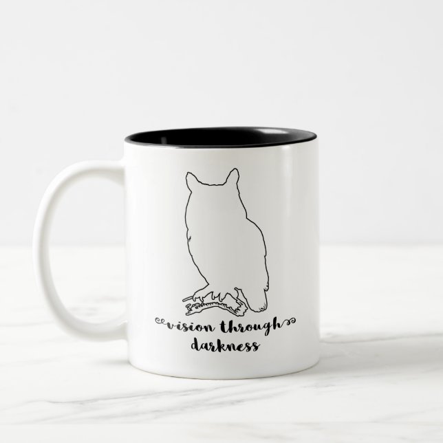2 Couleurs Sagesse animale de la tasse | de hibou d'esprit, (Gauche)