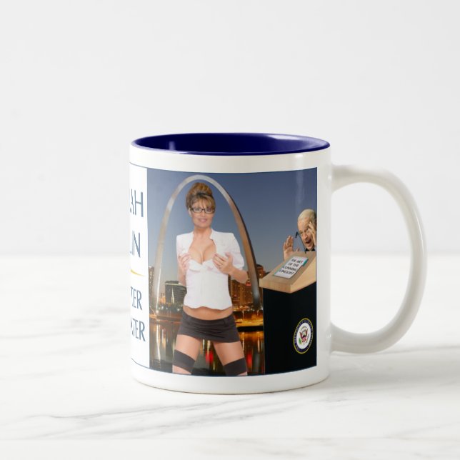 2 Couleurs Sarah Palin - tasse principale de débateur (Droit)