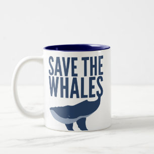 2 Couleurs Sauvez la tasse de baleines