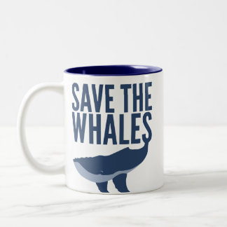 2 Couleurs Sauvez la tasse de baleines