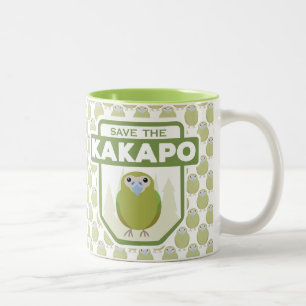 2 Couleurs Sauvez la tasse de perroquet de Kakapo