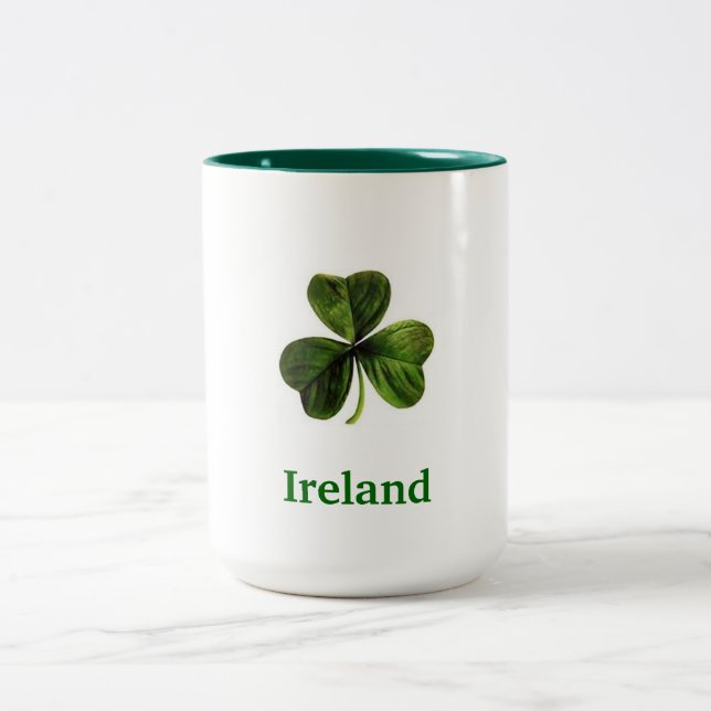 2 Couleurs Shamrock de l'Irlande - tasse de café (grande) (Centre)
